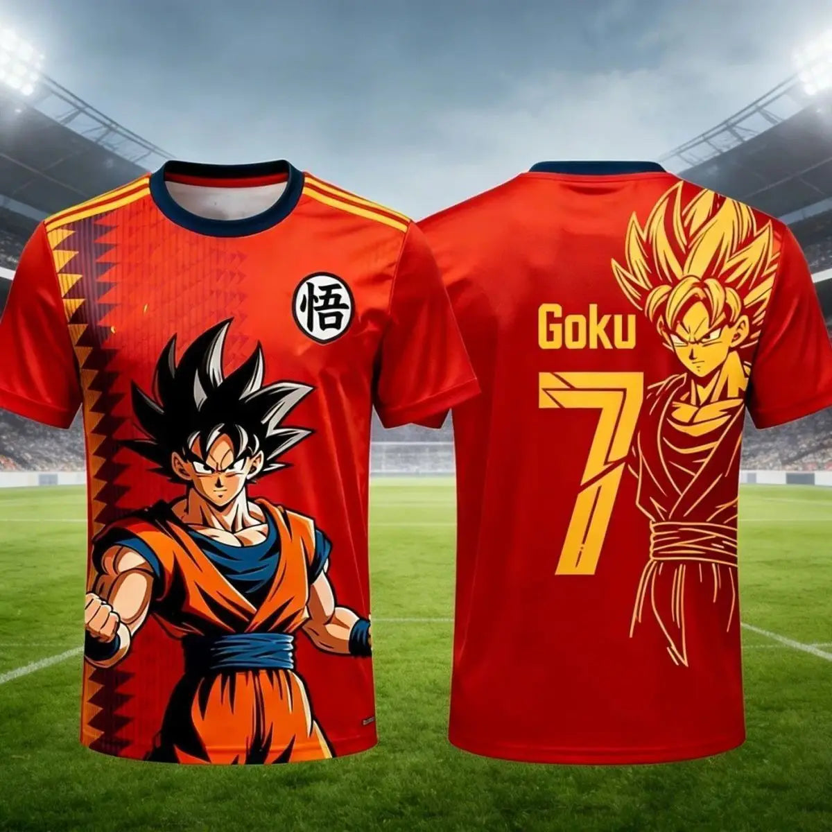 Dragon Ball Son Goku Cartoon Jersey Personality 2D Summer Quick Drying T-shirt Short Sleeve Top Animation Peripheral Wholesale