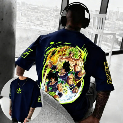 Dragon Ball Anime Pure Cotton T-shirt Summer New Broli Co Branded Men's and Women's Harajuku Hip Hop Casual Short Sleeve Top