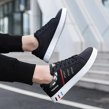 Men's Low-Top Skateboarding Sneakers - Breathable Synthetic Upper, Durable PVC Sole, Round Toe Design, Suitable for Casual and Formal Wear Skateboard Shoes, Casual Shoes, Stylish Lace-Up Design, Equipped with Comfortable Fabric
