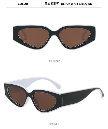 Sluneční brýle ve stylu steampunk Cat Eye pro ženy a muže, černobílé obroučky, módní sluneční brýle, módní retro vintage doplňky, sluneční brýle, brýle