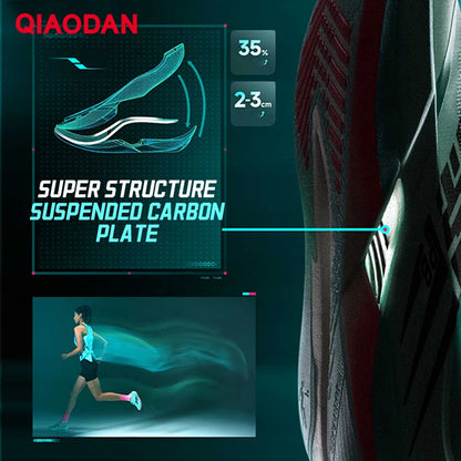 QIAODAN Feiying PB6.0 Homem 2026 Sapatilhas Desportivas de Competição para Maratona Novas com Placa de Carbono Suspensa Integral QDB023261299