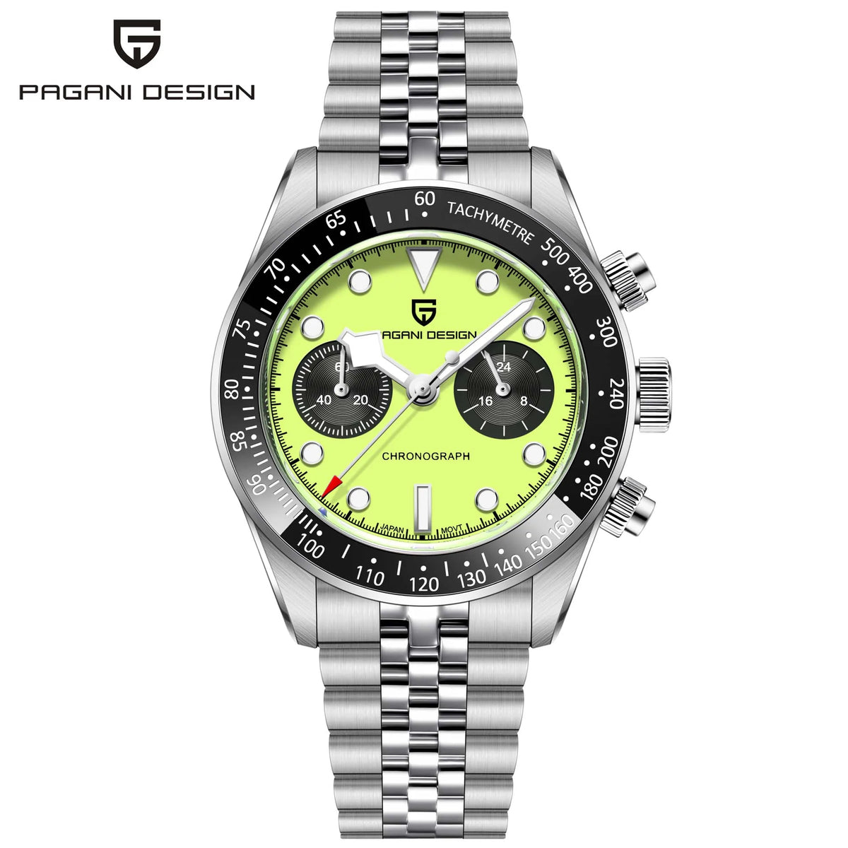 PAGANI DESIGN Men Watches 2026 New Pink BB Panda Dial Chronograph Fashion Luxury Quartz Watch For Men VK64 Movt Waterproof Watch