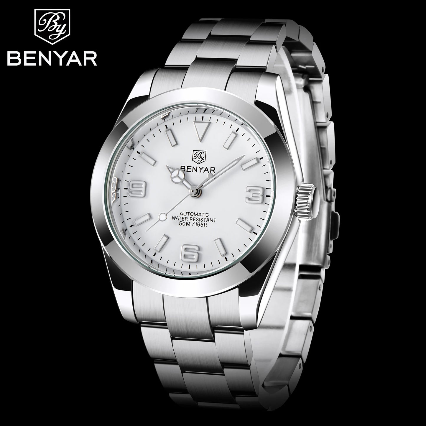 BENYAR 2025 Neue automatische mechanische Herrenuhr, Business-Sport-Luxus-Herrenuhr, 50M wasserdichte Uhr, Relogios Masculino