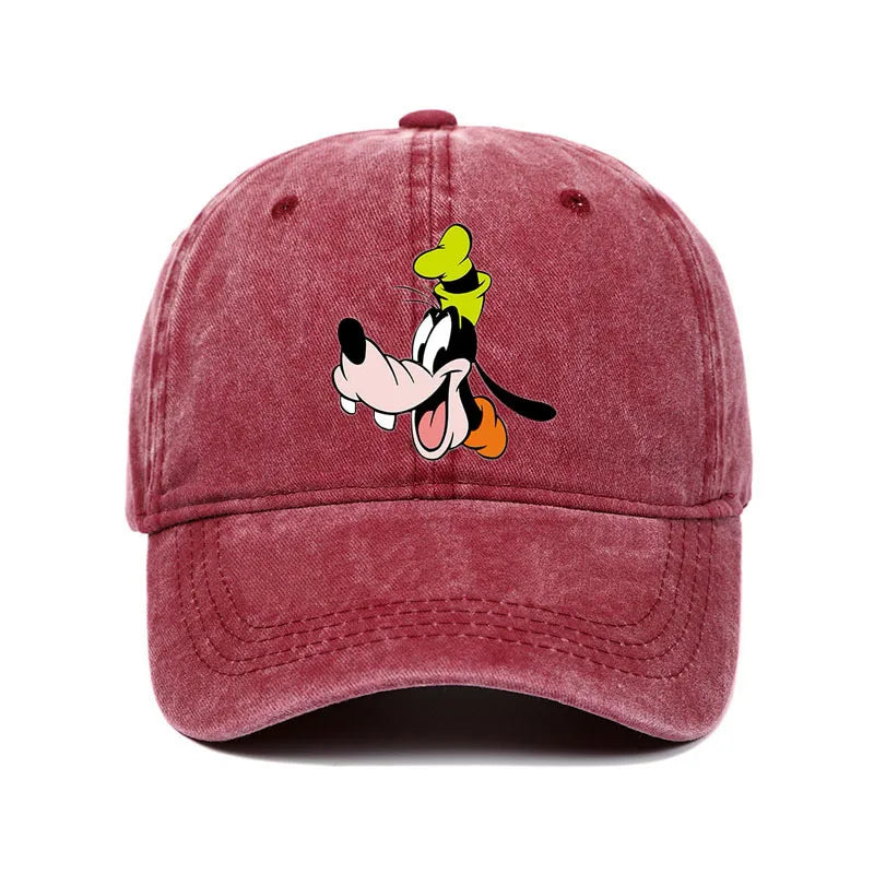 Unisex Vintage Washed Mickey Minnie Print Baseball Cap for Men Women Cartoon Trucker Hat Adjustable Snapback Casual Hip Hop Hat