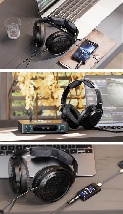Auriculares audiófilos over-ear magnéticos planares FiiO JT7 – Driver de 95x86mm, headset HiFi con cable de 4.4mm y 3.5mm