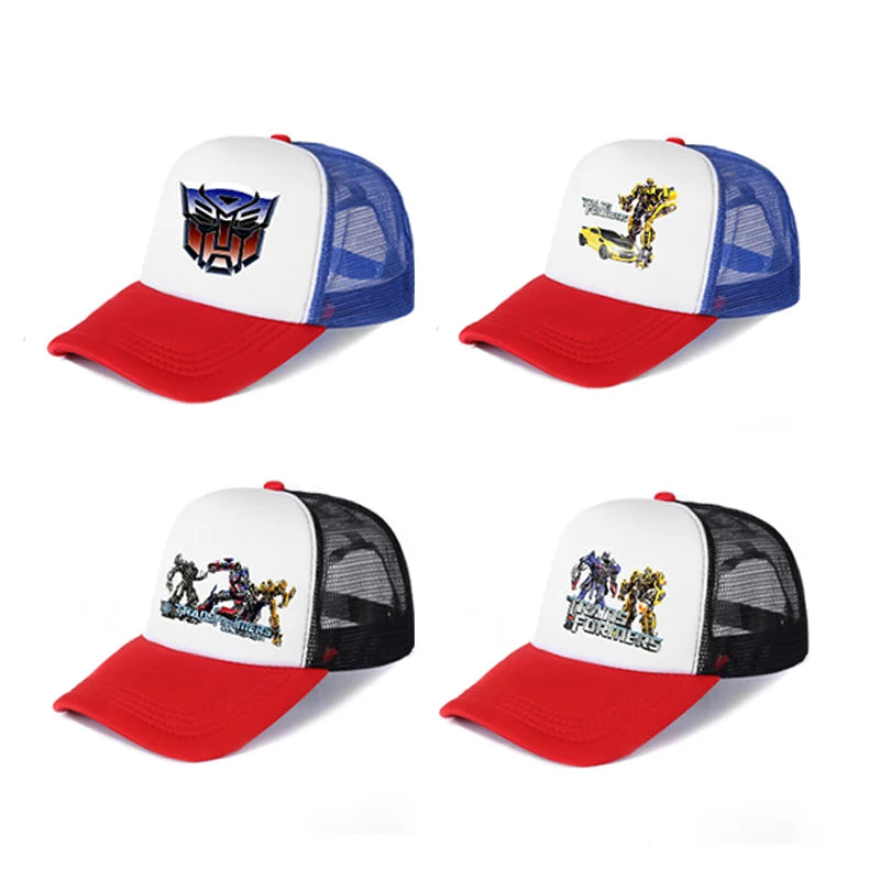 Transformers Children Baseball Cap Cartoon Anime Figure Print Hat Boy Girl Breathable Kid Hat HipHop Boy NetCap Kawaii Toy Gift