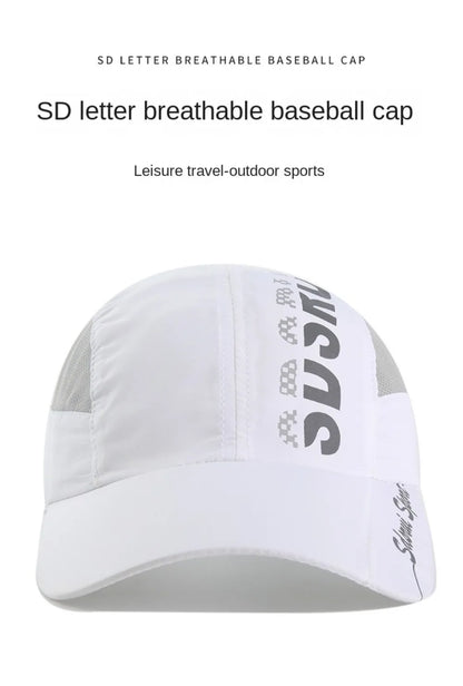 Unisex Wide Brim Mesh Baseball Cap Breathable Quick-drying Peaked Cap Adjustable Hip Hop Hats Outdoor Sports