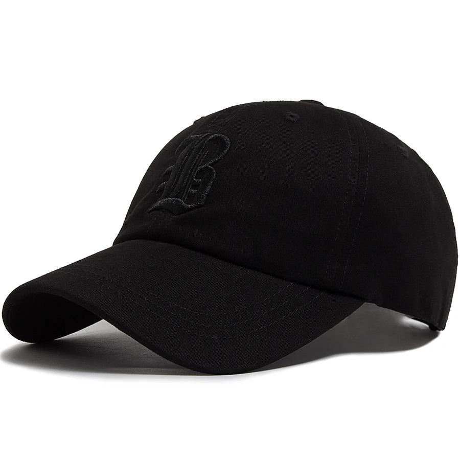 Mode d'été : casquette de baseball pour homme, brodée d'une lettre, casquette « trucker » en coton, casquette décontractée d'extérieur à visière souple, casquettes de baseball pour femme