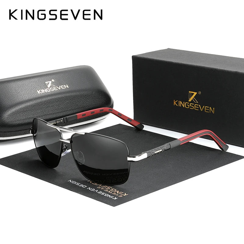 KINGSEVEN Hliníkové pilotní HD polarizované sluneční brýle pro muže a ženy, módní rám, pánské sluneční brýle na řízení, UV400, zrcadlové skla