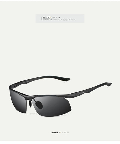 VEITHDIA Men's Sunglasse Outdoor Polarized UV400 Lens Rectangle Rimless Driving Fishing Sun Glasses Sports Eyewear For Male 6535