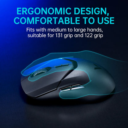 Rapoo VT9PRO PAW3398 безжична геймърска мишка 68g, кабелна, програмируема, ергономична, 26000DPI, презареждаема чрез Type C, аксесоар за PC геймъри