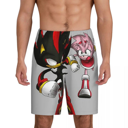 Custom Shadow The Hedgehog Sonic Poster Short Pajama Pants Men Sleepwear Sleep Lounge Bottom Shorts Sleeping Pants