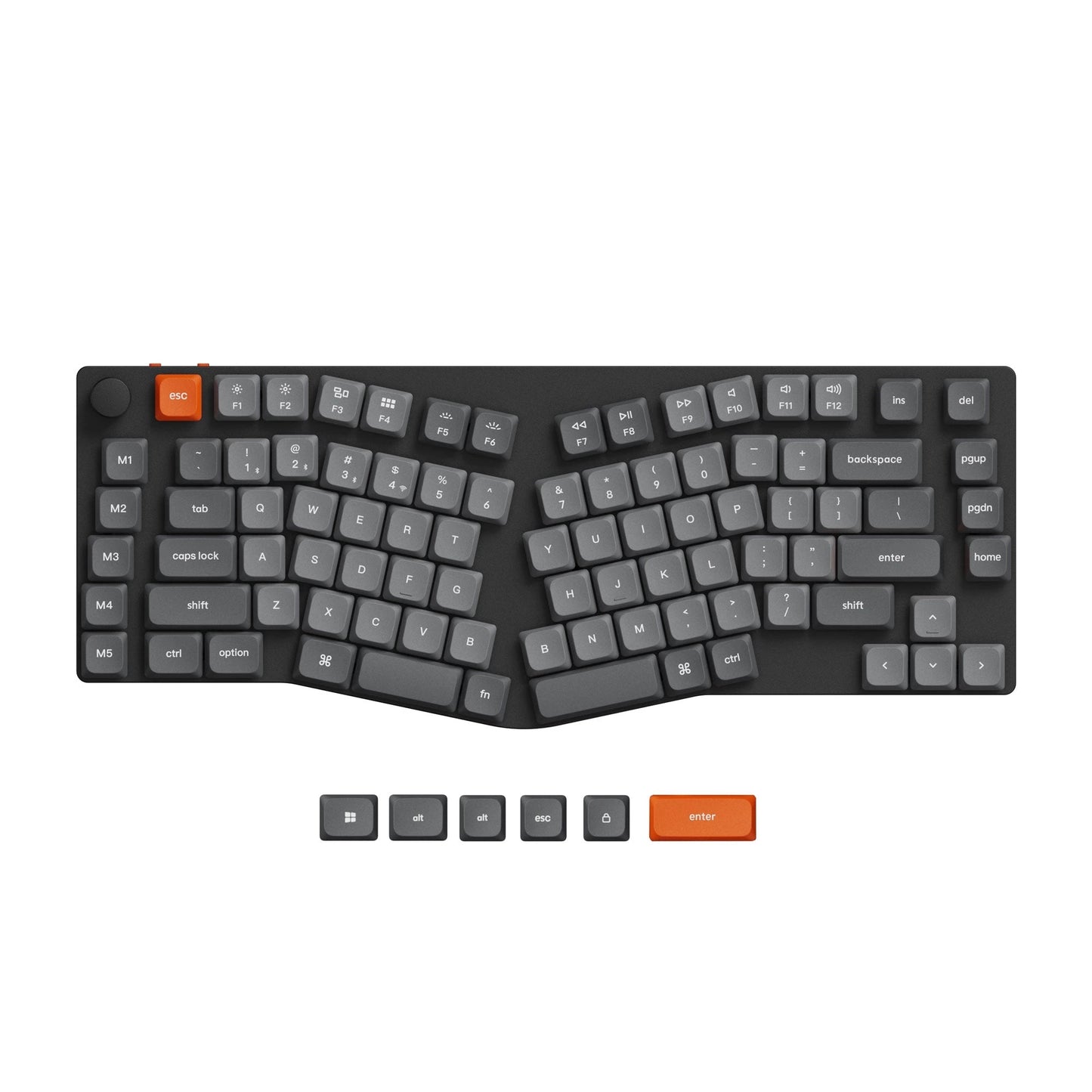 Keychron K15 Max (Alice-Layout) QMK kabellose individuell anpassbare mechanische Tastatur mit flachem Profil, Gateron-Switches und Double-Shot-PBT-Tastenkappen