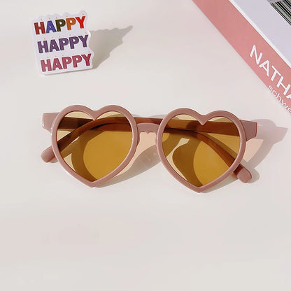 New Kids Cartoon Heart Sunflower Fruit Rabbit Ears Sunglasses Girls Boy Children Outdoor Round Polarized UV400 Sun Glasses