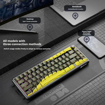 Teclados Gaming Sem Fios Attack Shark X65 PRO HE com Switches Magnéticos 8K RT0.001mm, Gravação Lateral, Bluetooth, Windows Mac PC