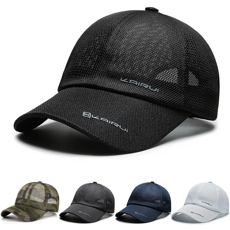 KAIRUI Breathable Full Mesh Hat Men's Trendy Baseball Hat Hip Hop Hat Women's Outdoor Leisure Sports Sunshade Hat Decorative Hat