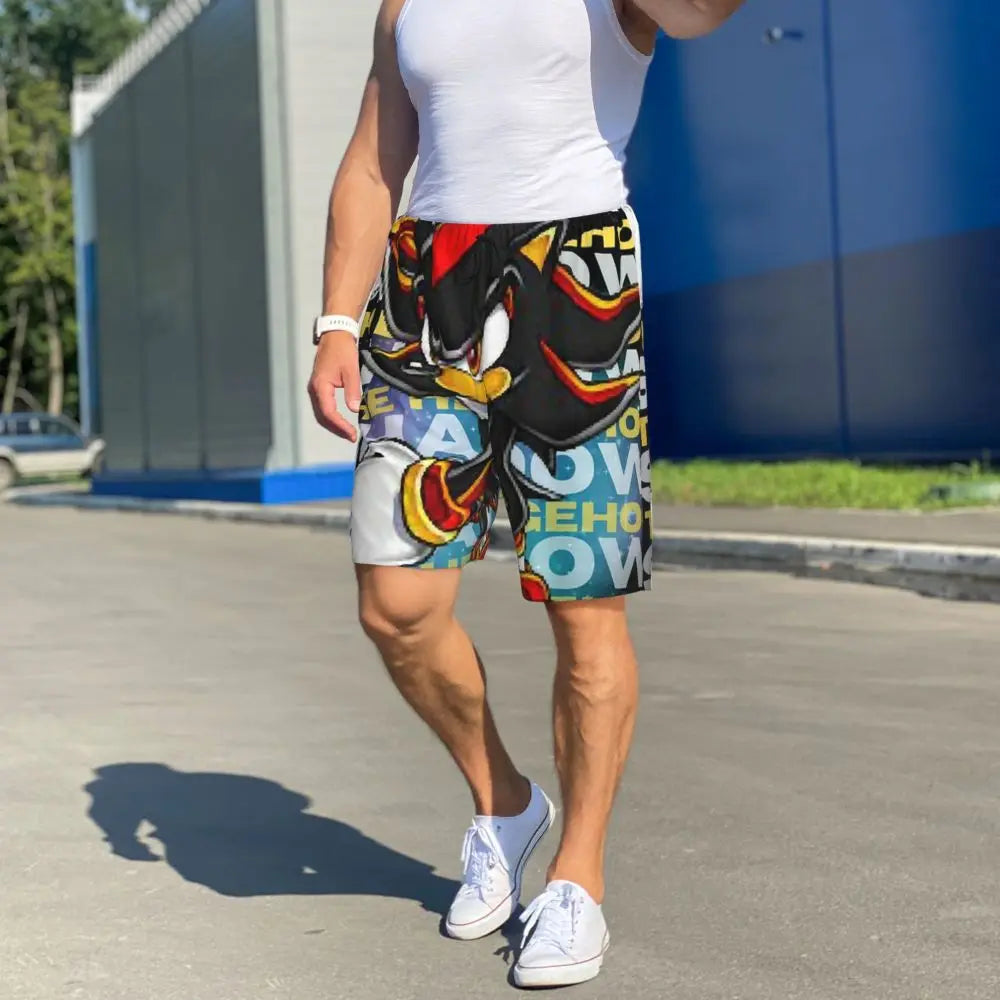 Custom Shadow The Hedgehog Sonic Poster Short Pajama Pants Men Sleepwear Sleep Lounge Bottom Shorts Sleeping Pants