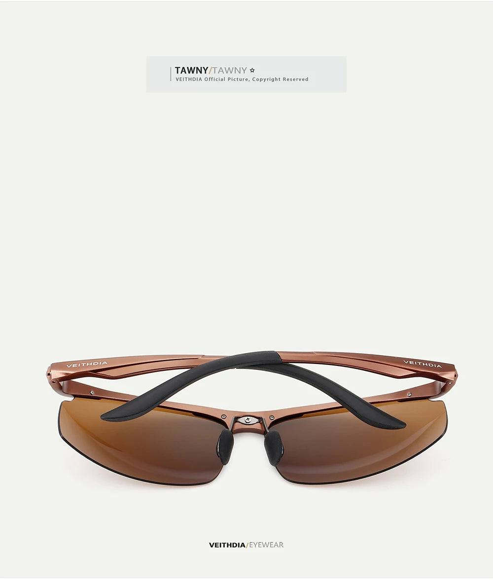 VEITHDIA Men's Sunglasse Outdoor Polarized UV400 Lens Rectangle Rimless Driving Fishing Sun Glasses Sports Eyewear For Male 6535
