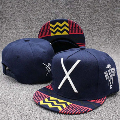 Men's Letter Embroidery Tide All-match Flat Brim Baseball Cap Ladies Summer Hip-hop Hat Outdoor Shade Adjustable Peaked Cap
