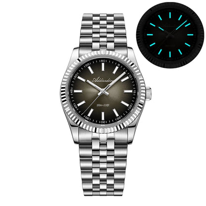 Relógio masculino novo ADDIESDIVE AD2073, vidro de safira, 36mm, VH31, quartz, efeito sunburst, 10Bar, impermeável para mergulho, luminoso