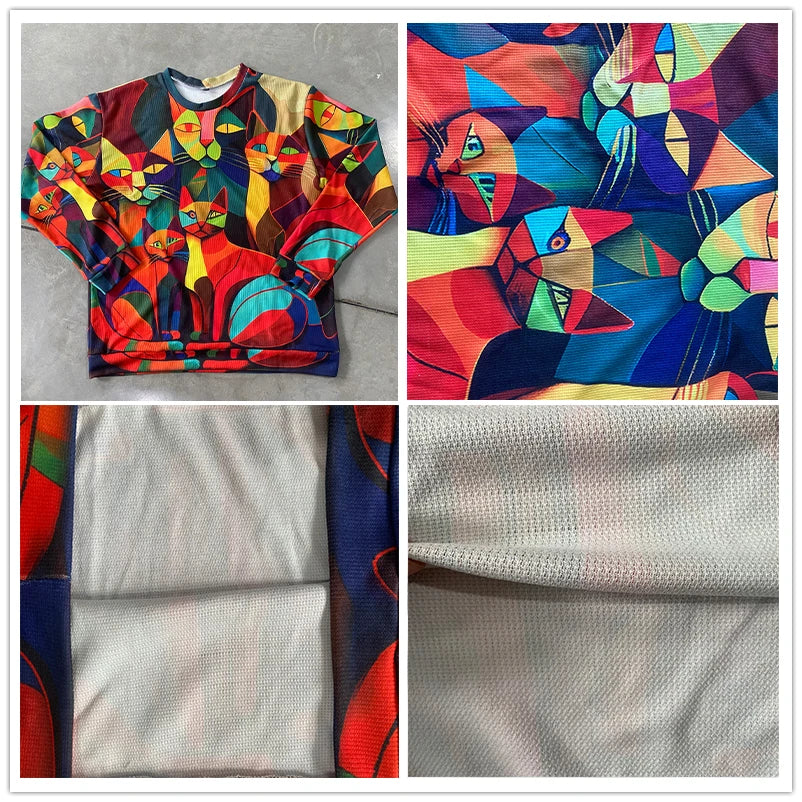 PLstar Cosmos retro pullover med drage- og hjortekunstmønster, 3D-printet strikpullover til mænd, vinter, unisex, casual striktrøje ZZM118