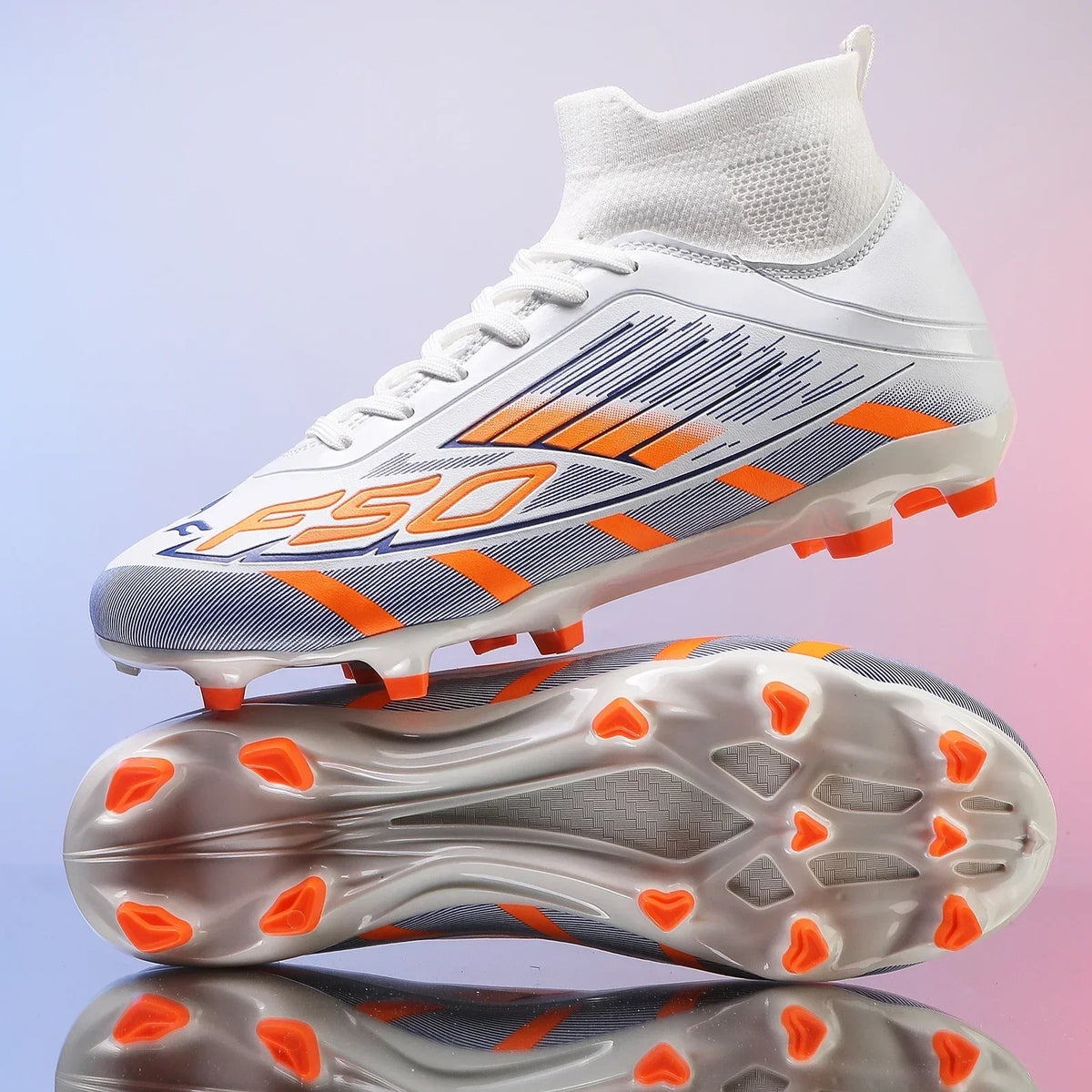 Nouvelles chaussures de football professionnelles pour hommes, chaussures de sport à cheville haute, chaussures de football TF/FG pour garçons, unisexes, antidérapantes, confortables