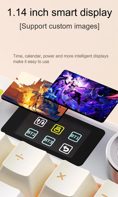 Tastiera meccanica AULA F108 PRO Custom, layout 100%, retroilluminazione RGB, Bluetooth wireless, switch Hi-Fi, tastiera gaming