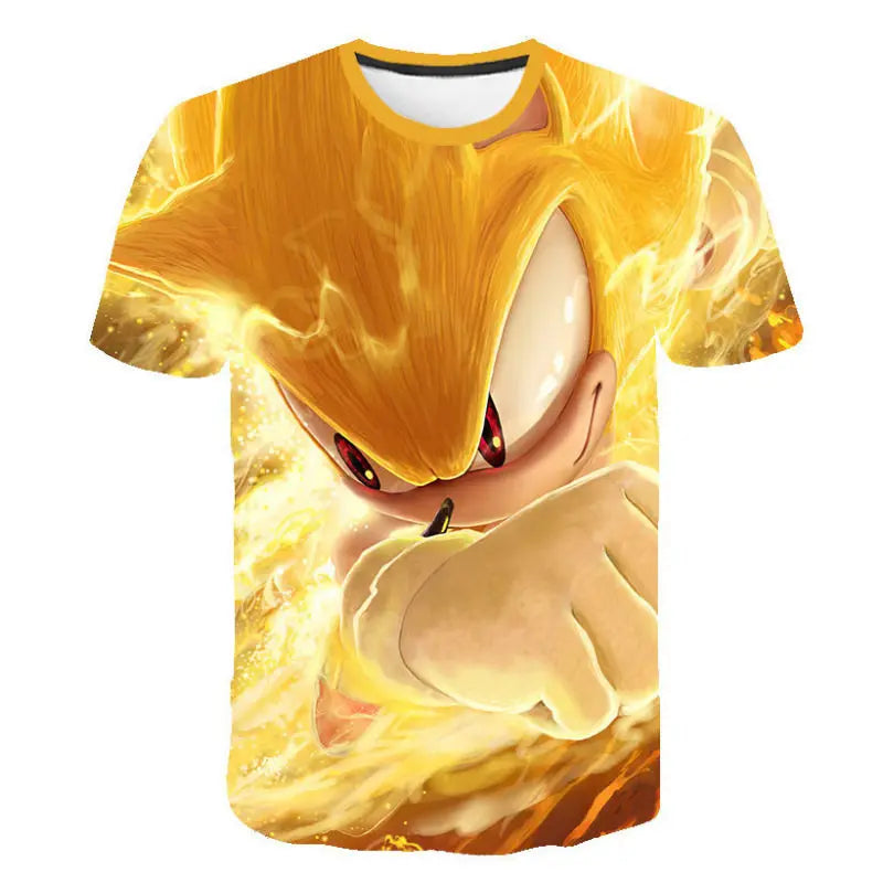 Men T Shirt Women Tee Boys Girls Top Adults Children Parent Child quick dry kid Tshirts Sonic Hedgehog Anime Peripheral Shirt