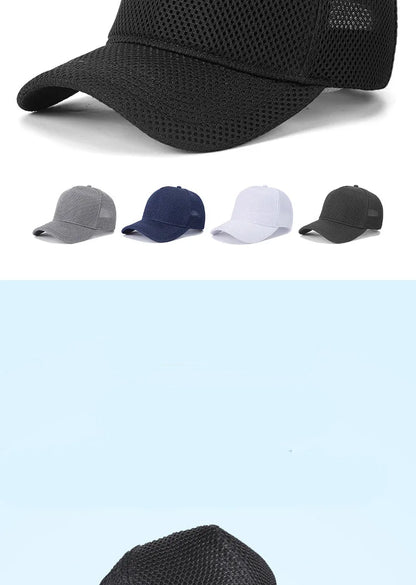 60-64cm Big Head Mesh Breathable Baseball Cap Men And Women Thin Section High Top Hat Outdoor Sunscreen Sun Hat Duck Tongue Hat