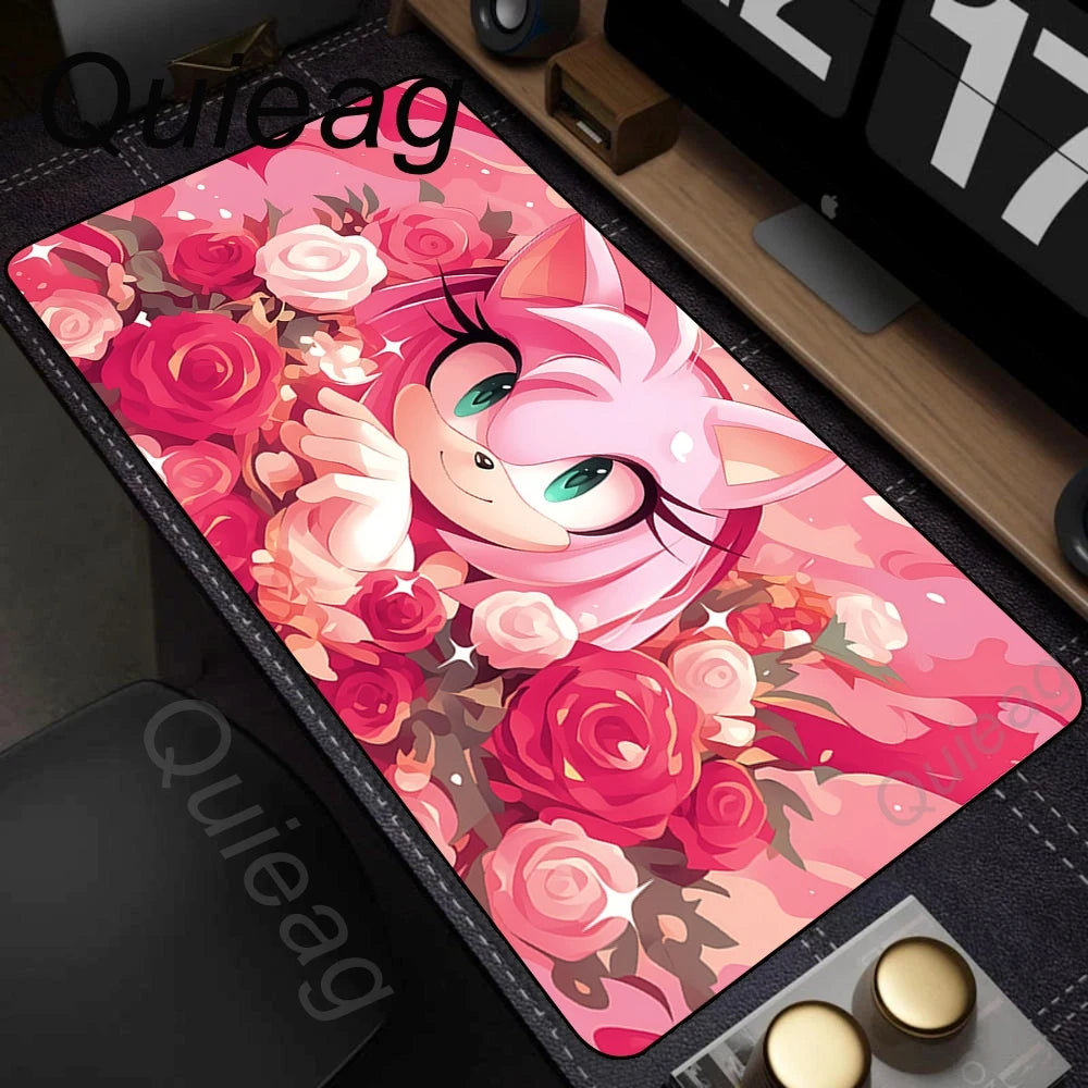 Cute Anime HD Print Mousepad Laptop Desk Mouse Mat PC Gaming Accessories Keyboard Pads Rubber Soft Sonic The Hedgehog Mouse Pads