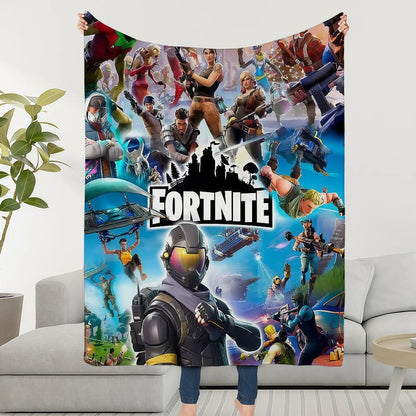 Manta Decorativa Super Aconchegante em Peluche para Sala de Estar, F-FORTNITES-ES, Sala de Jogo, Sofá, Presentes de Aniversário Infantis