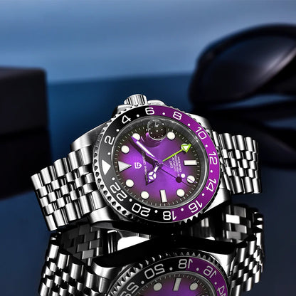 Pagani Design GMT mekanisk herreur – Luksusmodel med safirglas, rustfrit stålhus og keramisk ramme – Automatisk herreur, professionel stil