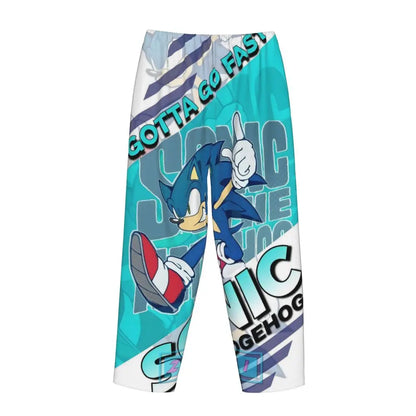 Custom Printed Womens Soniced Pajama Pants Hedgehog Game Sleepwear Sleep Lounge Bottoms with Pockets
