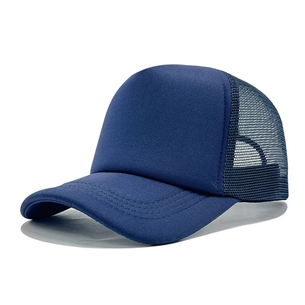 Casquette unisexe décontractée en maille unie, casquette de baseball ajustable à fermeture à pression, pour femmes et hommes, casquette de camionneur hip-hop, streetwear, casquette « Dad Hat »