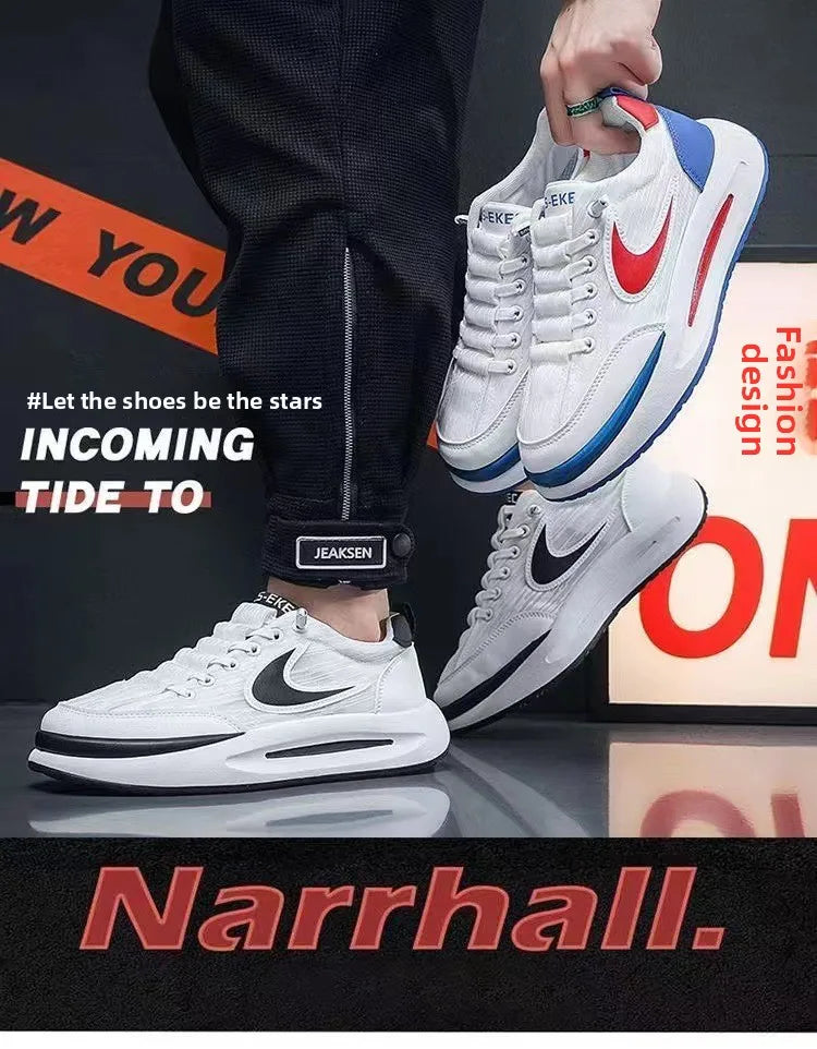 Comfortable Breathable Mesh Sports Shoes, Men's Casual Style, Lightweight Versatile Plain Color, Spring Summer Autumn Seasonal Wear