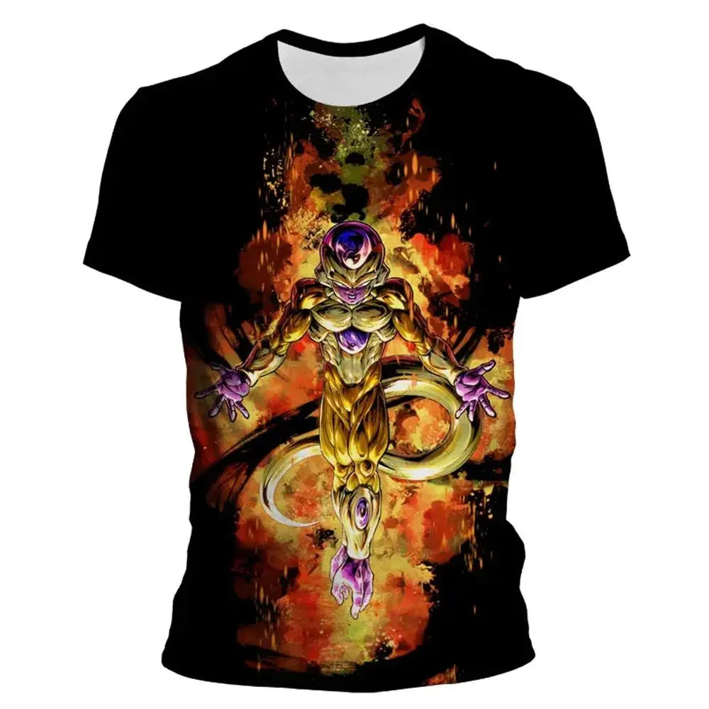 206 Dragon Ball Style Anime Men's 3D Printed T-shirt Summer Fashion Short Sleeved Women's Top New Casual Children's T-shirt