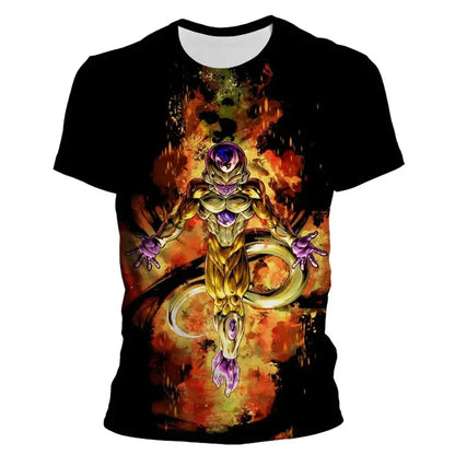 206 Dragon Ball Style Anime Men's 3D Printed T-shirt Summer Fashion Short Sleeved Women's Top New Casual Children's T-shirt