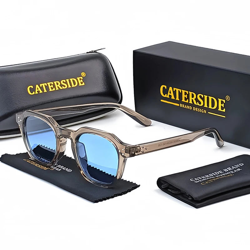 Caterside Nové retro polarizované pánské sluneční brýle s čtvercovým rámem z TR90, dámské sluneční brýle, outdoor, řízení, rybaření, UV400, dárek