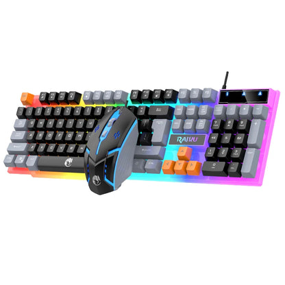 Einzelne Tastatur und Tastatur-Maus-Set RAIKU T26, dreifarbige Leuchttastatur, kabelgebundene mechanische Touch-Gaming-Maus-Tastatur-Kombination