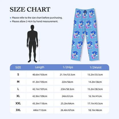 Custom Print Men's Soniced Pajama Pants Hedgehog Game Sleepwear Sleep Lounge Bottoms with Pockets