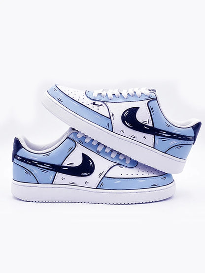 Custom Sneakers NIKE COURT VISION  Messy Line Design Wild Romantic Dream Comic Pattern Couple Matching Shoes Unisex retro shoes