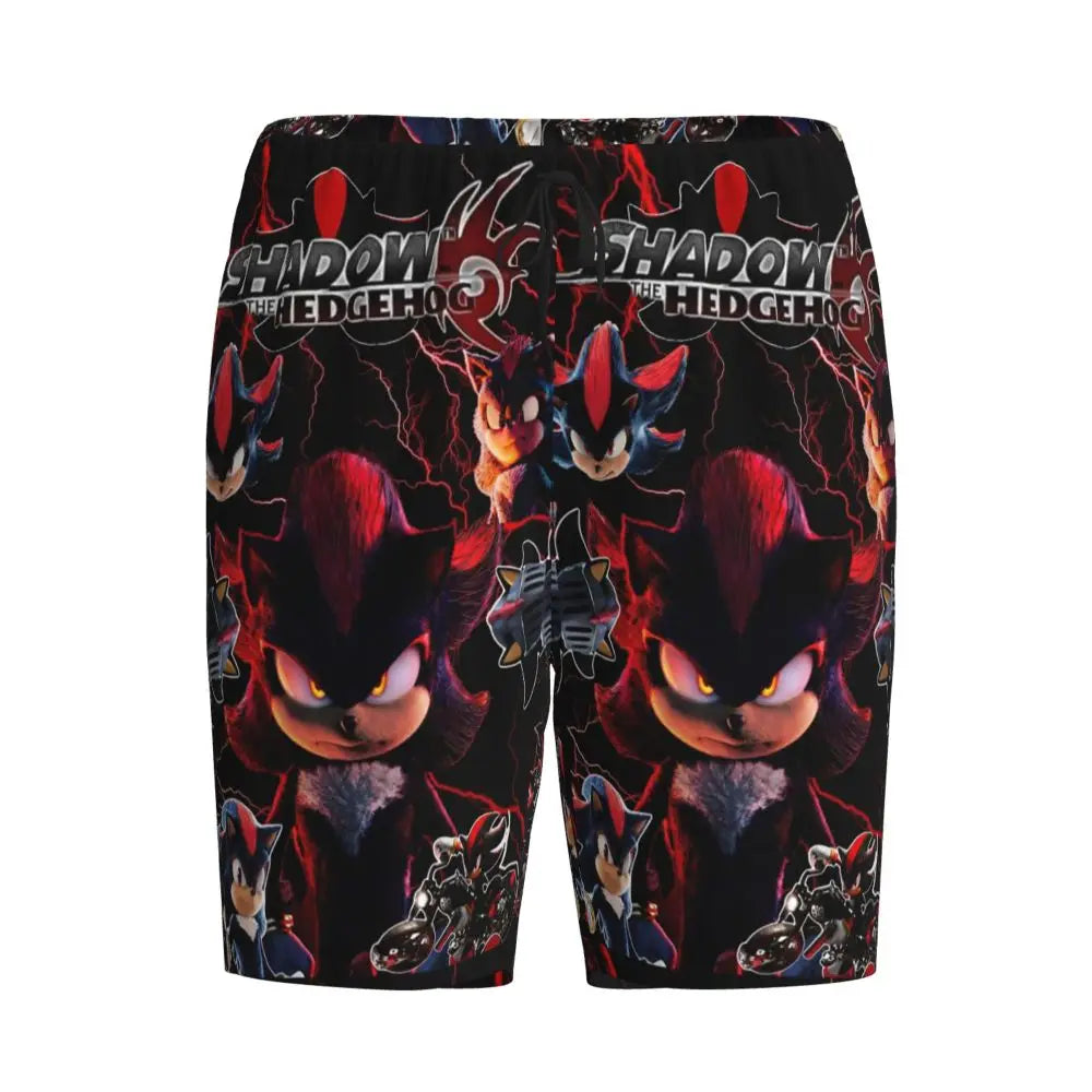 Custom Shadow The Hedgehog Sonic Poster Short Pajama Pants Men Sleepwear Sleep Lounge Bottom Shorts Sleeping Pants
