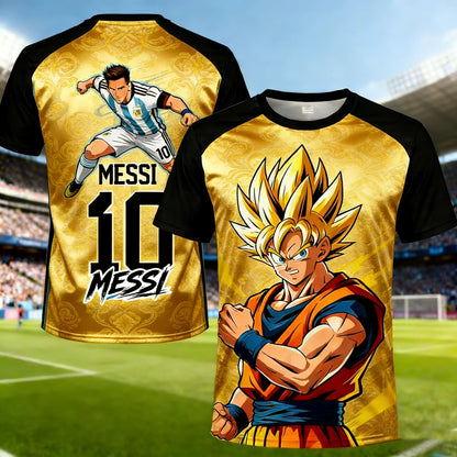 2026 Summer Dragon Ball Goku "Super Saiyan 10" 3D Embroidered Breathable Quick-Dry T-Shirt for Men and Women, Family Use Top