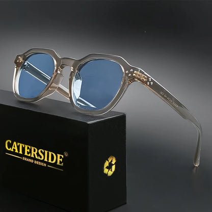Caterside Nové retro polarizované pánské sluneční brýle s čtvercovým rámem z TR90, dámské sluneční brýle, outdoor, řízení, rybaření, UV400, dárek