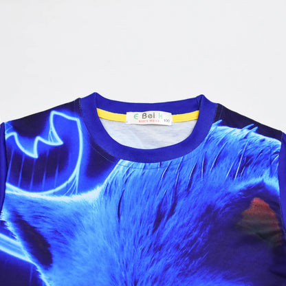 Sonic New Spring Autumn Children's Pajamas Boys and Girls Cartoon Long Sleeve Clothes Toddler Cotton Pajama Set Hedgehog Gift