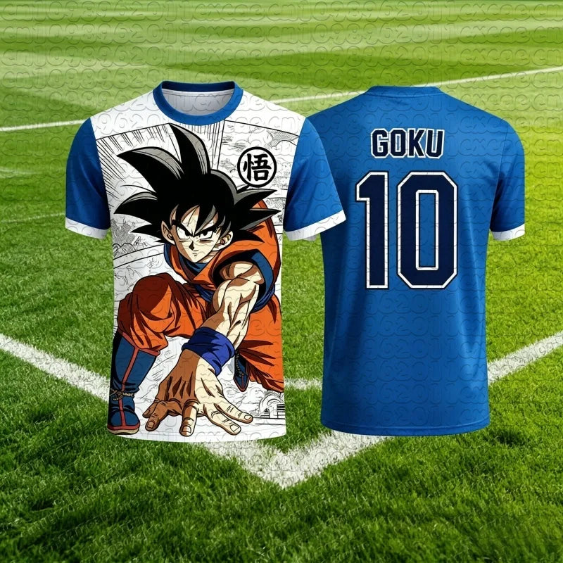 2026 Summer New Dragon Ball Goku 10 Print Quick Dry Jersey Adult Kids Breathable Basketball Soccer Sport T-Shirt Y2k