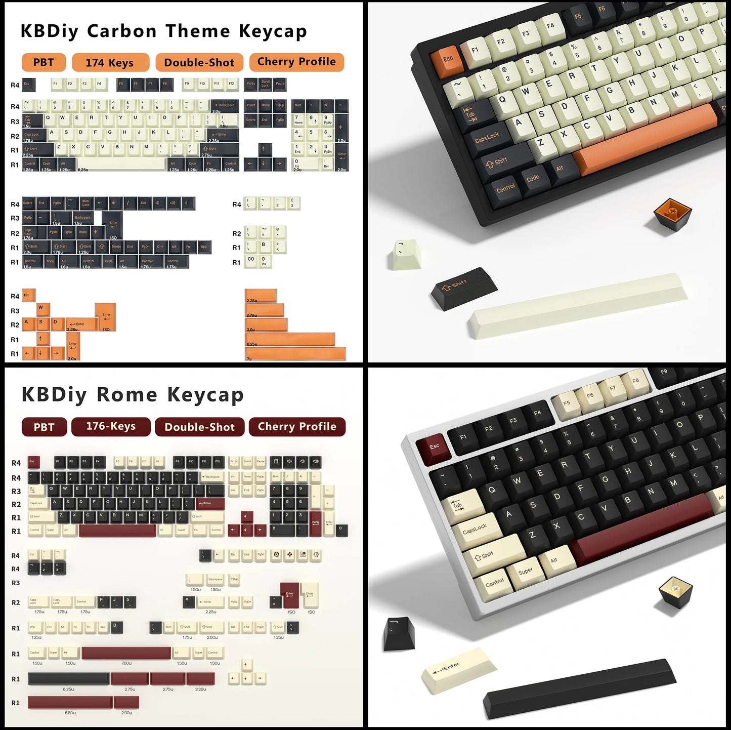 KBDiy GMK Illusion Keycap Perfil Cherry Double Shot PBT ISO Teclas para Kit de Teclado Mecânico Gamer Gaming Point Retro