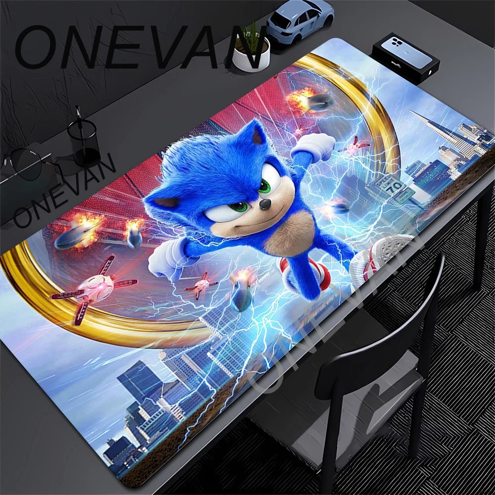 HD Printing Kawaii Sonics The Hedgehogs Mouse pad XXL Large Locking Edge Non-slip Speed Keyboard Mats Computer Gamers