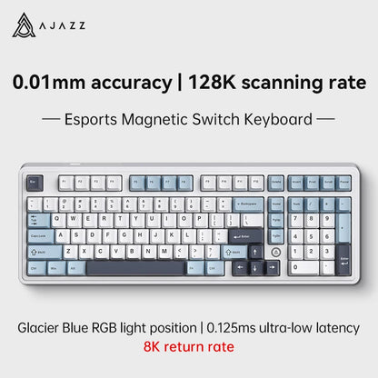 AJAZZ AK980 MAX Wired Magnetic Switch Keyboard 0.01mm 8K Mechanical Keyboards Hot Swap ARGB E-sports Games Customized Keyboard