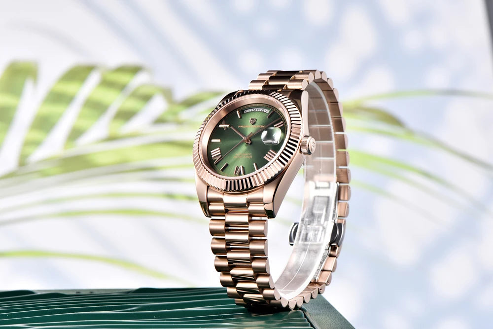 PAGANI DESIGN New DD36 Rose Gold Luxury Automatic Mechanical Watch For Men ST16 100M Waterproof AR Sapphire Glass Wristwatch Men